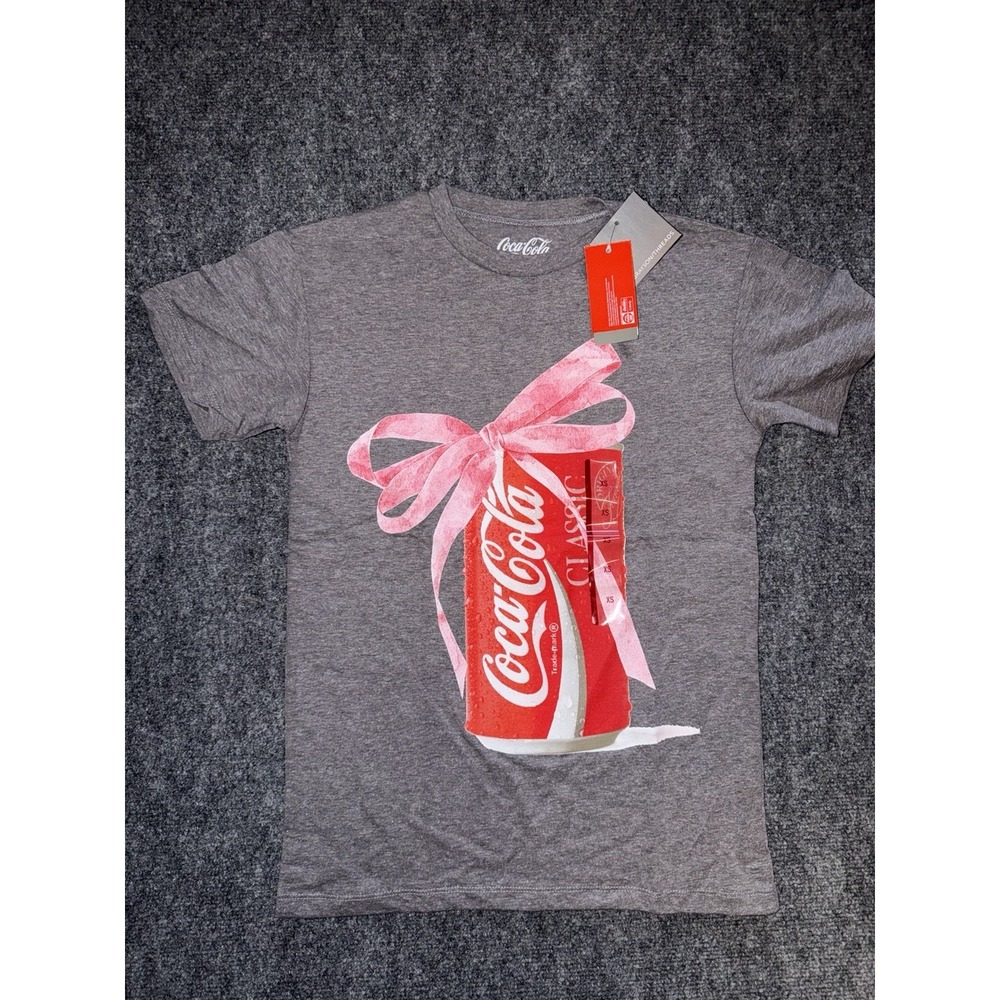 Coca-Cola Classic Gray graphic tee Shirt XS Original Soda Theme